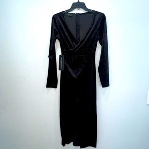 New With Tags! Azazie Black Velvet Dress